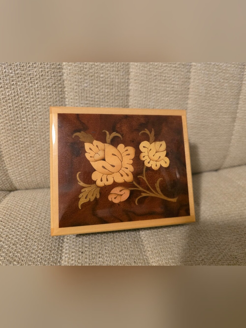 Reuge Music Box Italy Swiss Musical Movement Wood Inlay